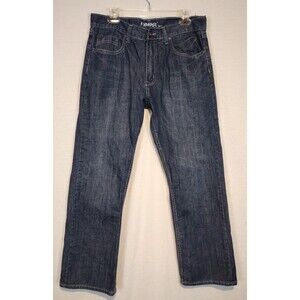 Flypaper 33x30 Boot Cut Jeans Blue  Dark Wash Pocket Design Distressed